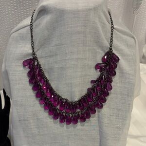 Vintage Elegant Purple Teardrop Necklace